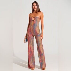 IZARA PRINTED JUMPSUIT WITH SNAKE DETAIL
